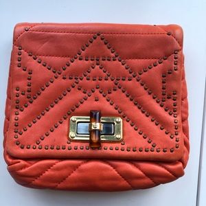 Lanvin crossbody vintage bag in orange with studs